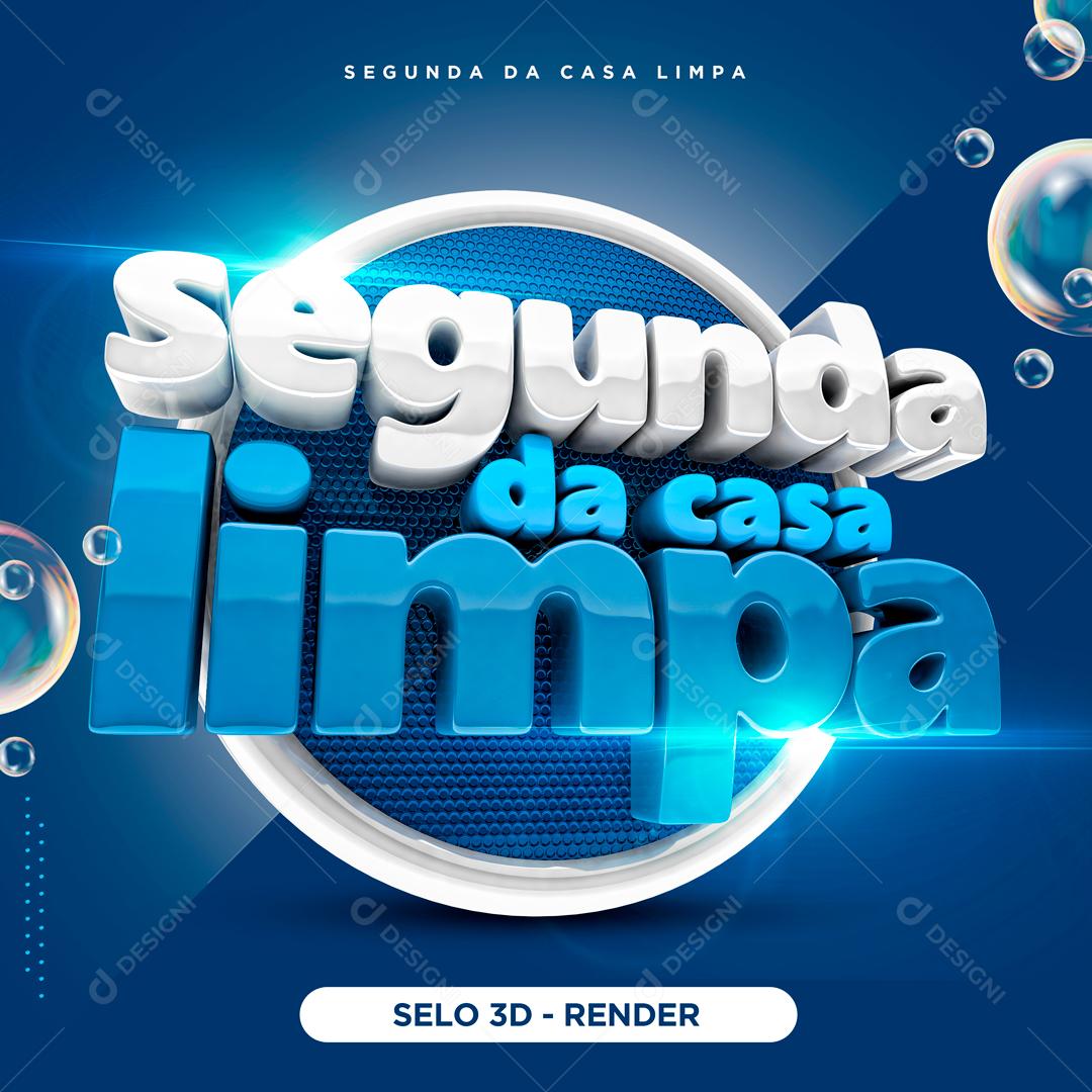 Selo 3D Para Composição Segunda Da Casa Limpa PSD Editável