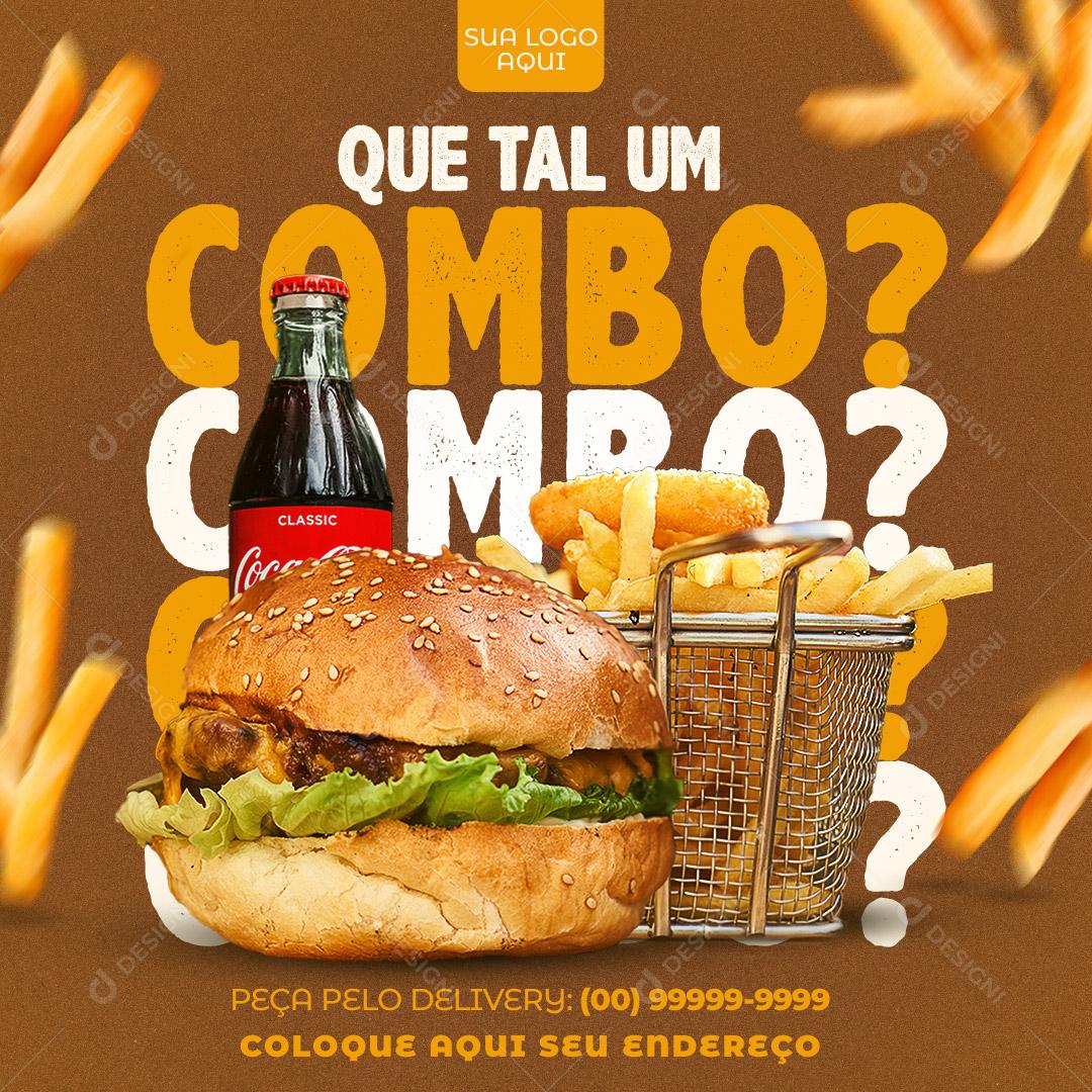 Que Tal Um Combo Hamburger Social Media PSD Editável