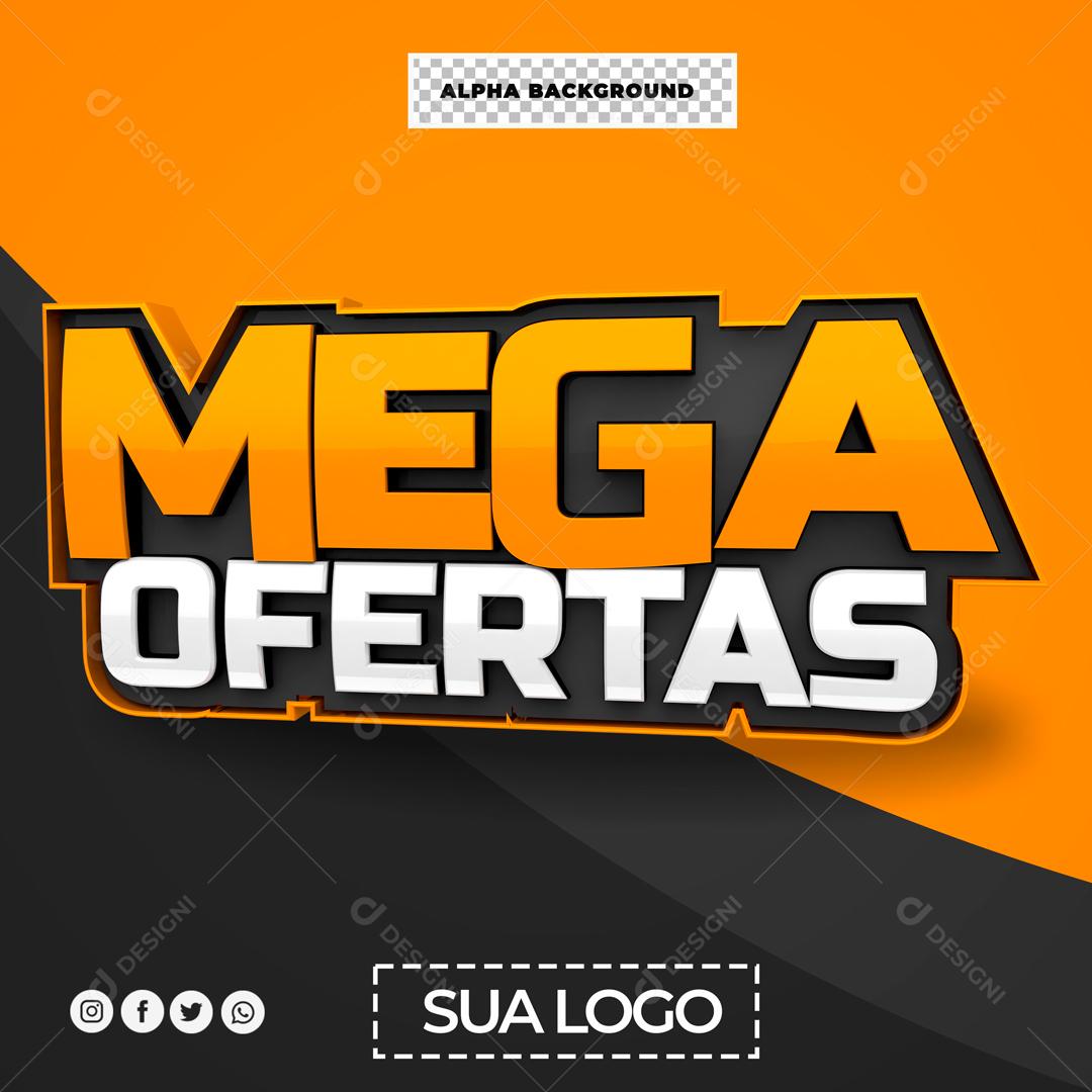 Selo 3D Para Composição Mega Ofertas PSD Editável