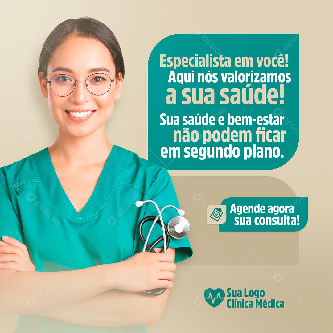 Social Media Especialistas em Você Clínica Médica e Laboratório PSD Editável