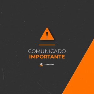 Post Comunicado Importante Social Media PSD Editável