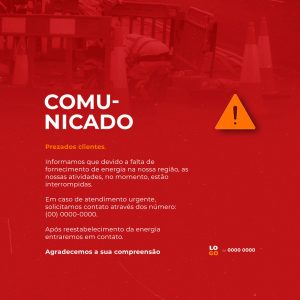 Comunicado Aviso Alerta Social Media PSD Editável