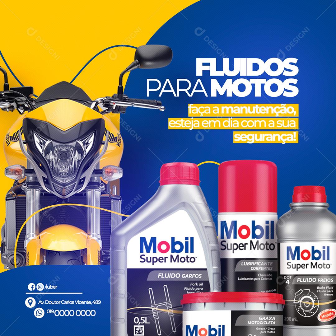 Social Media  Ofícina de Lubrificantes Fluidos para motos PSD Editável