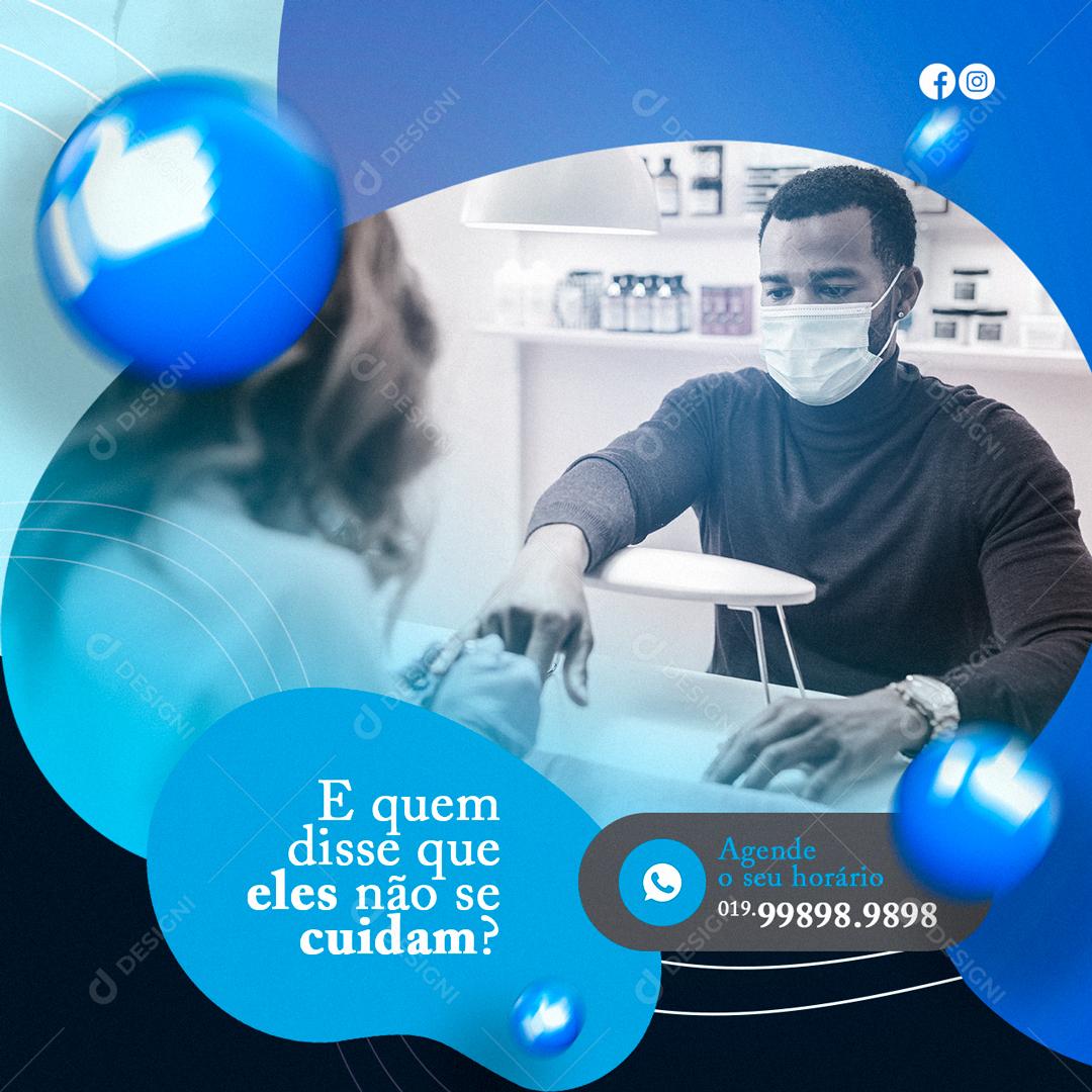 Social Media Manicure E quem disse que eles não se cuidam PSD Editável