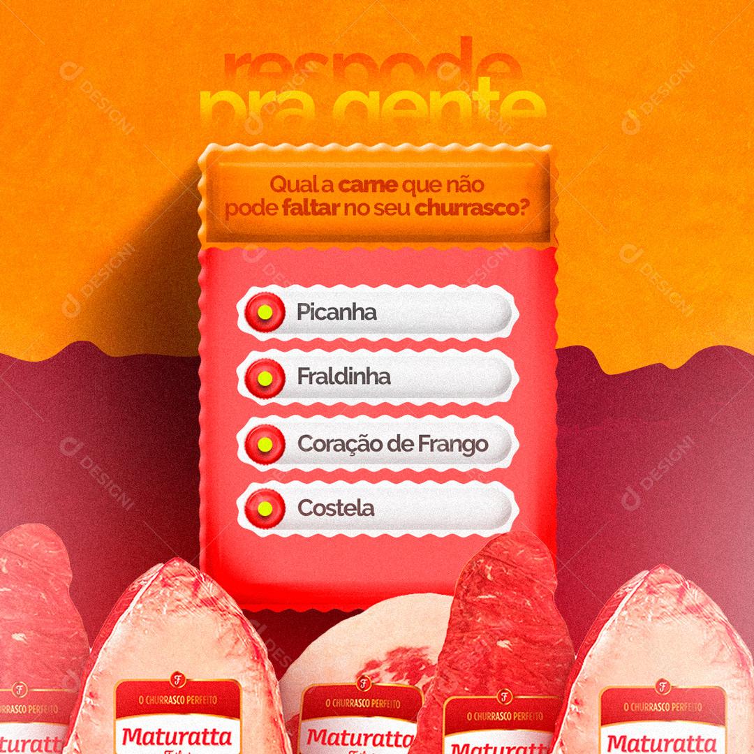 Social Media Responde pra gente Açougue PSD Editável
