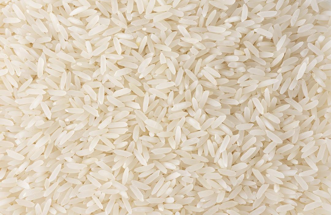 Vista superior do arroz cru