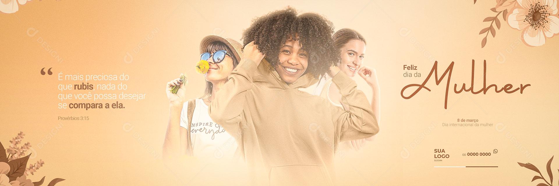Carrossel 8 de Março Dia Internacional da Mulher É Mais Preciosa que Rubis Social Media PSD Editável