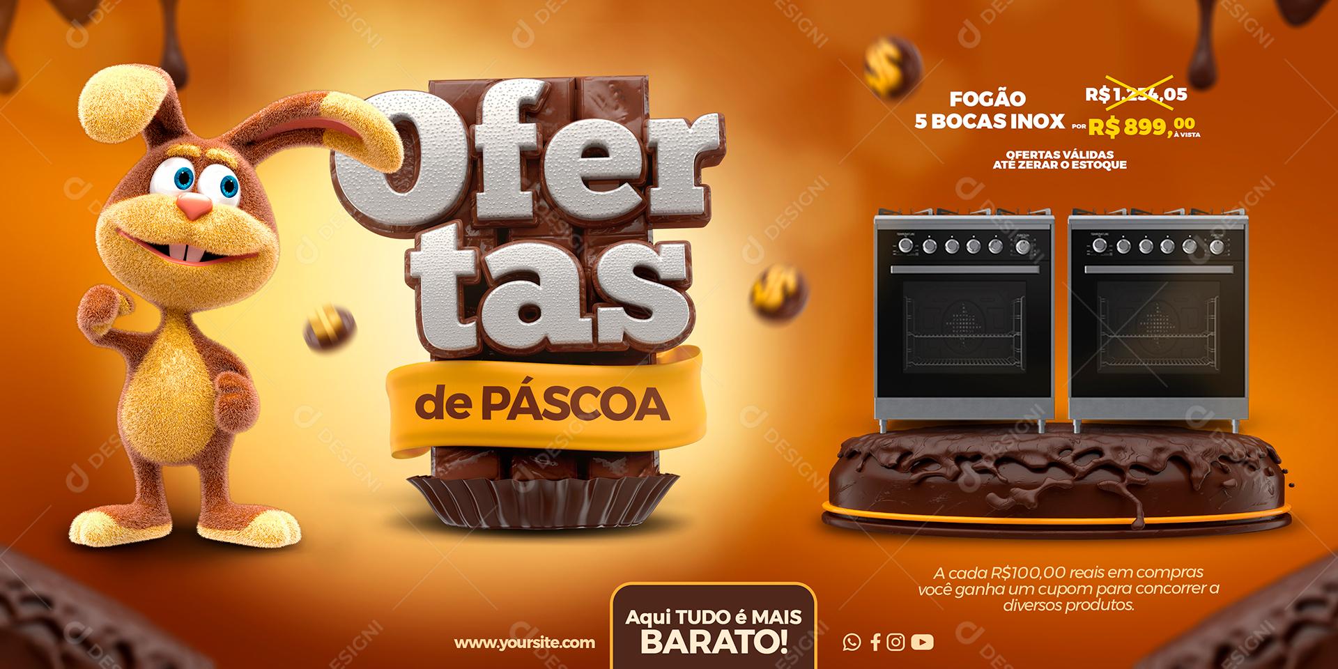 Social Media Ofertas De Páscoa Eletros PSD Editável