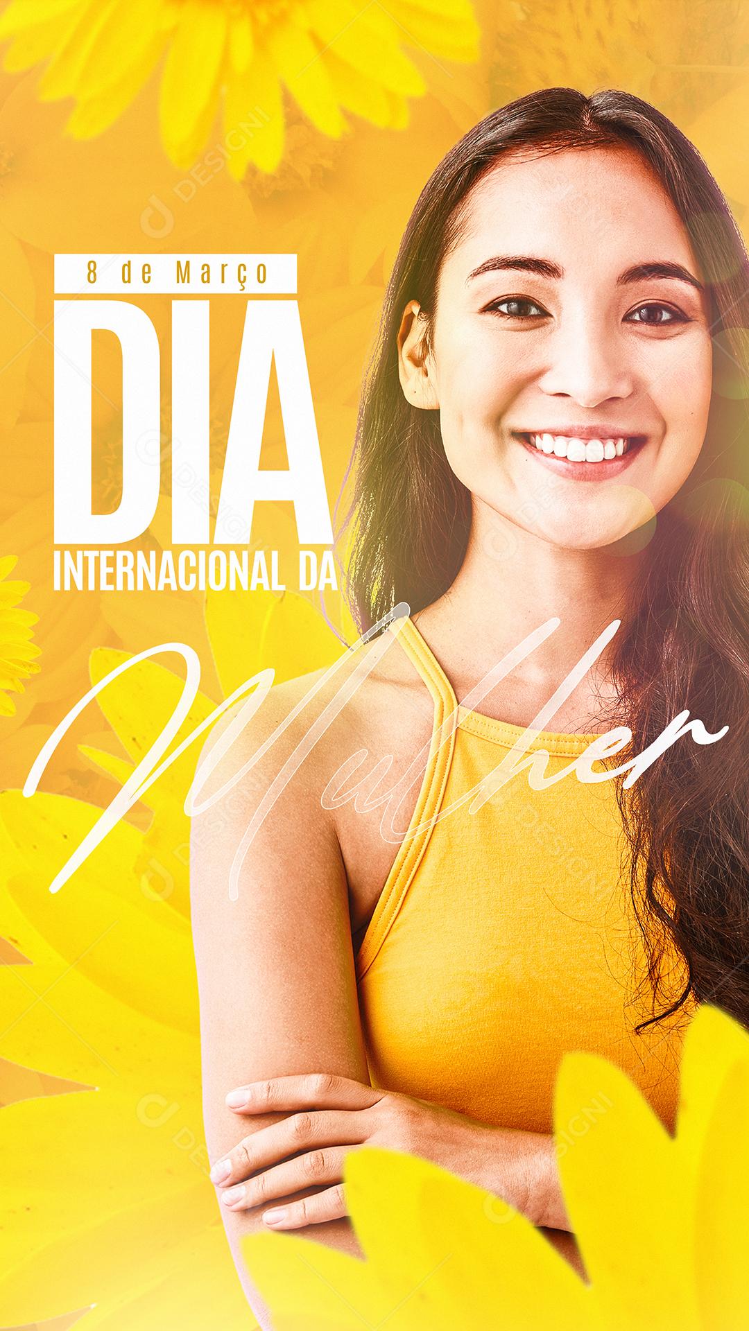 Social Media 8 de março Dia Internacional da Mulher Parabéns PSD Editável