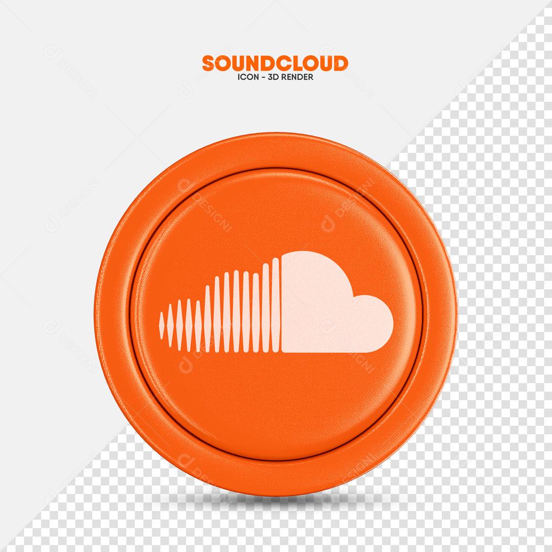 Elemento 3D Para Composição Ícone SoundCloud PSD Editável