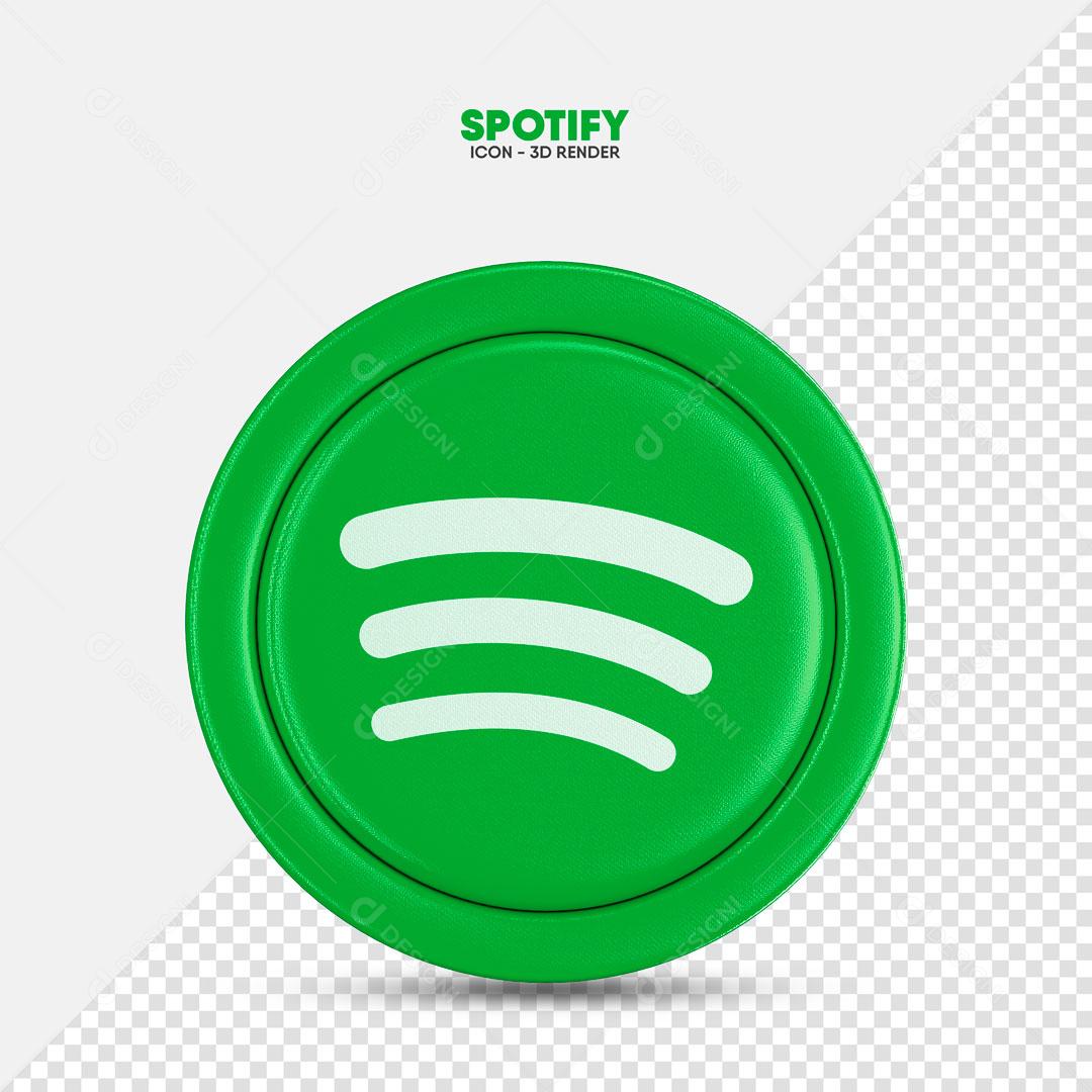 Elemento 3D Para Composição Ícone Spotify PSD Editável