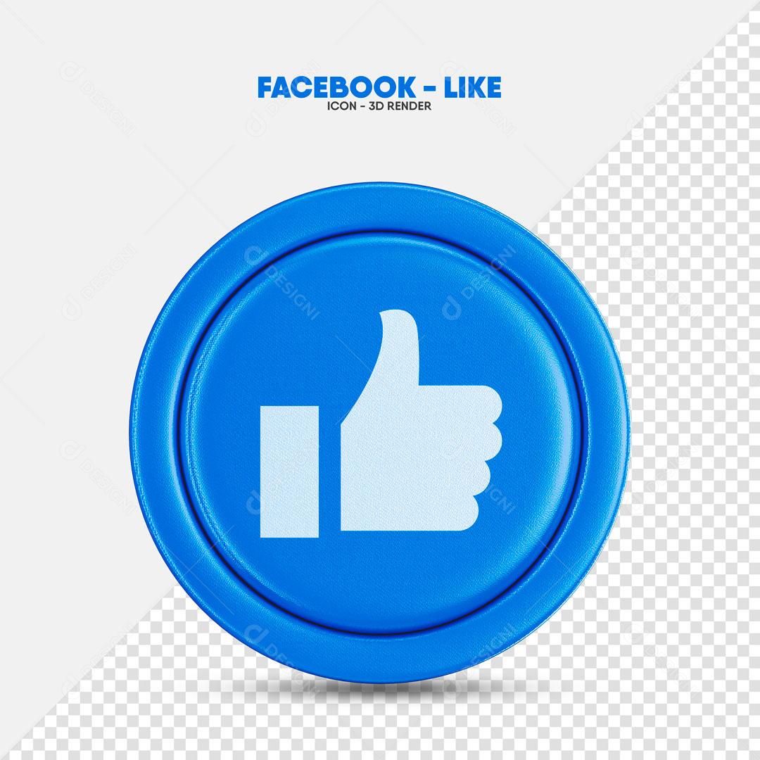 Elemento 3D Para Composição Like Facebook PSD Editável