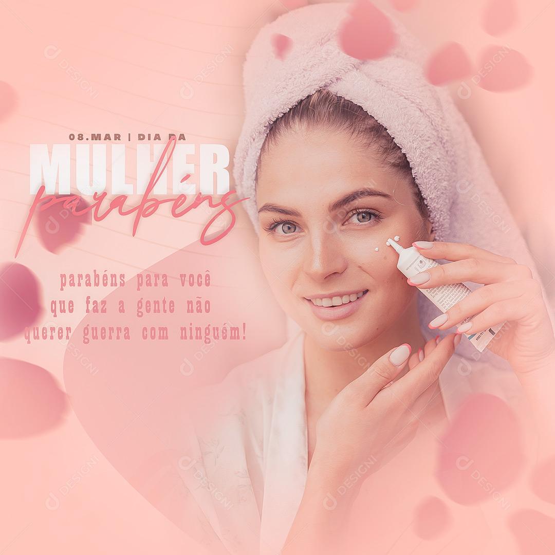 Social Media Dia da Mulher Parabéns PSD Editável