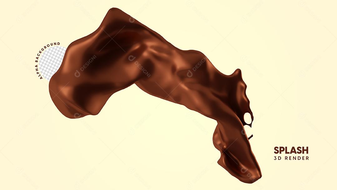 Respingo De Chocolate Elemento 3D Para Composição PSD