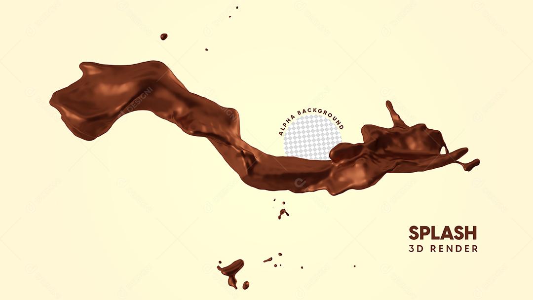 Elemento 3D Respingo De Chocolate Para Composição PSD