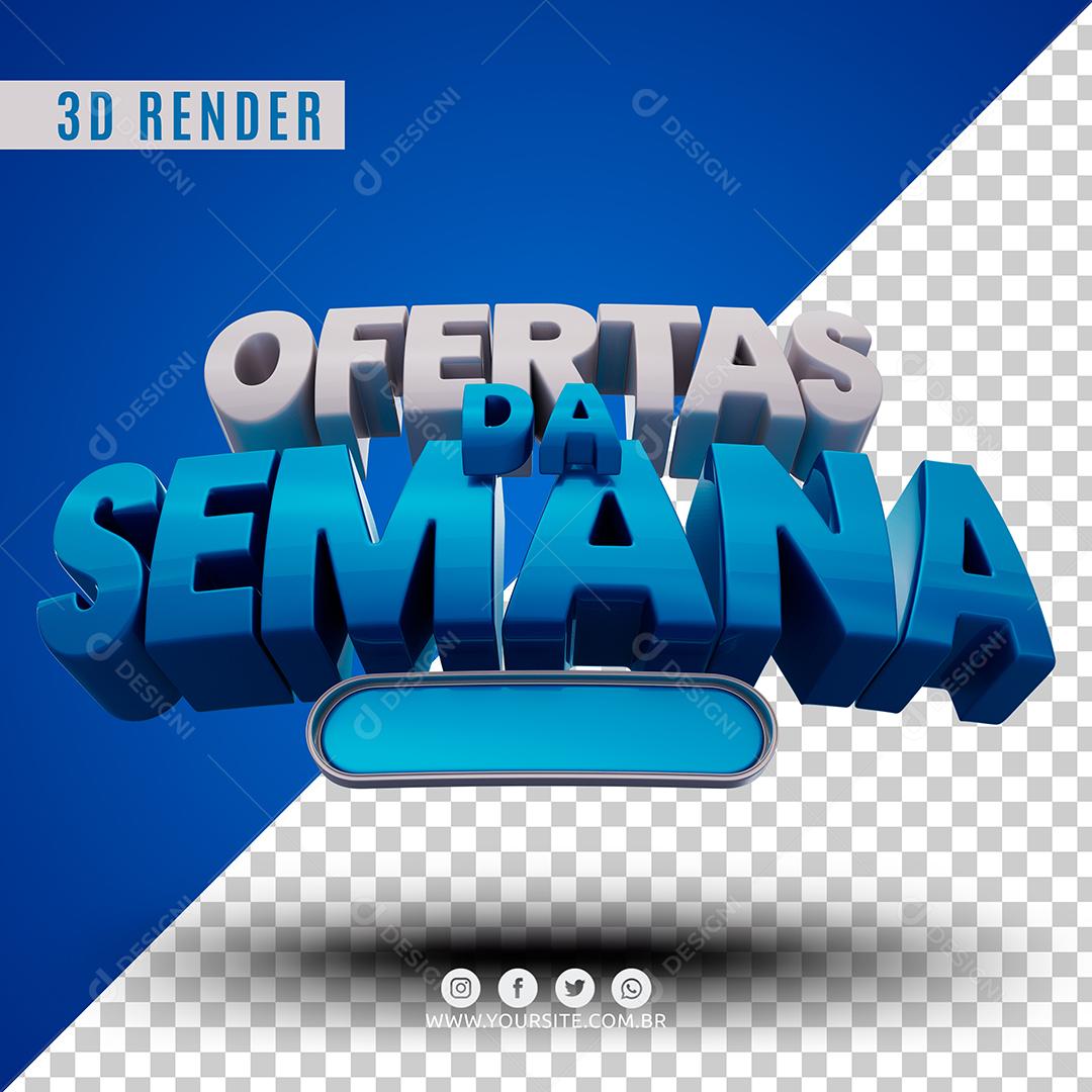 Deals of the Week Silver and Blue 3D Text Composition PSD