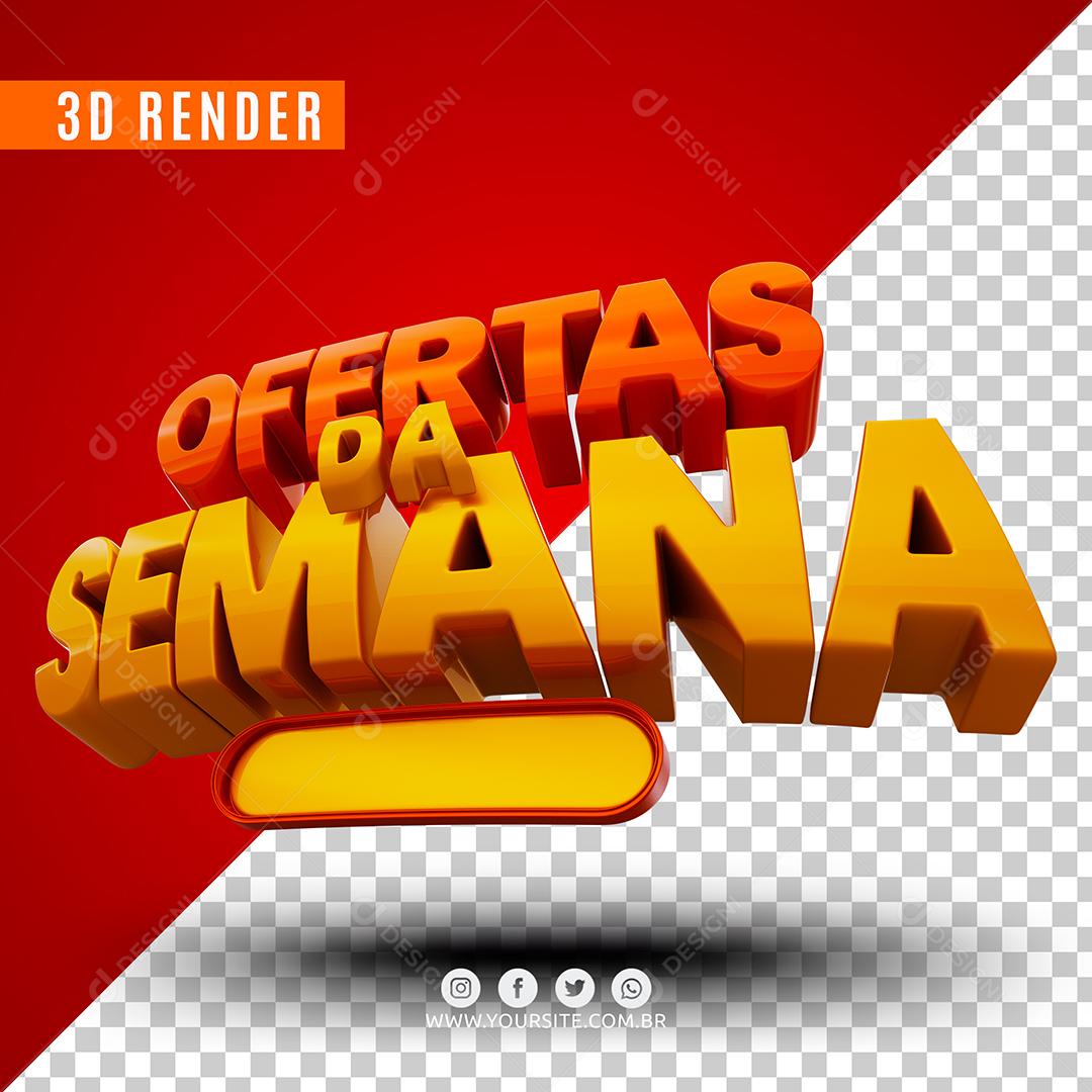 Ofertas Da Semana Texto 3D Para Composição PSD