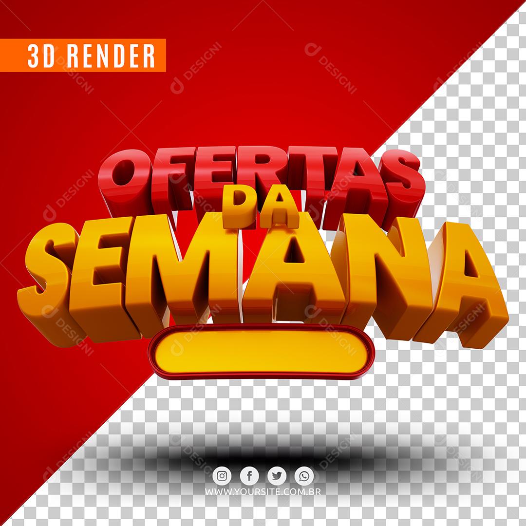 Ofertas Da Semana Texto 3D Para Composição PSD