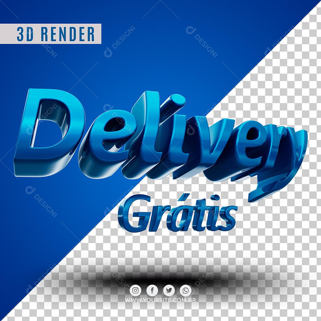 Texto 3D Delivery Grátis Para Composição PSD