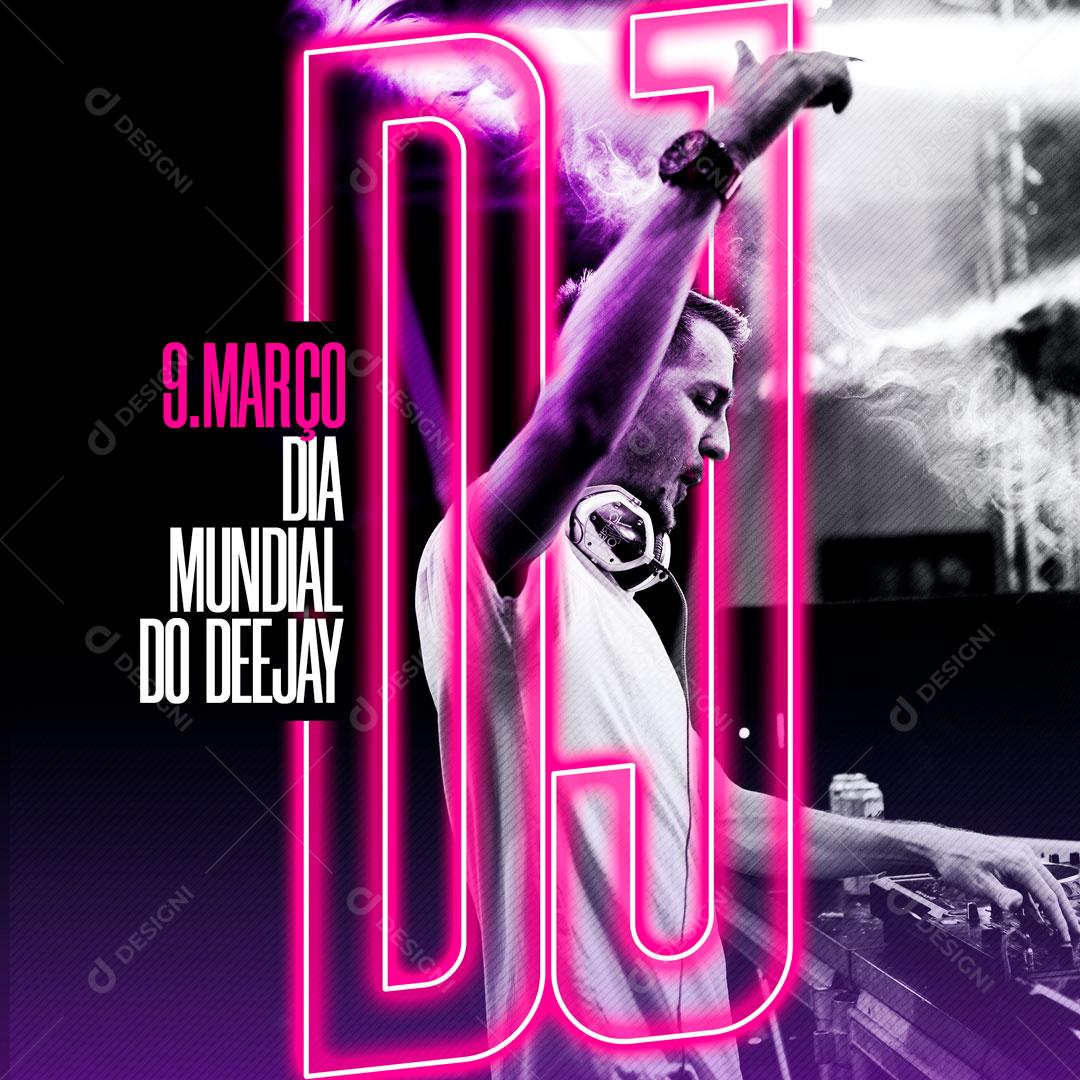 Social Media  9 De Março Dia Mundial Do Deejay PSD Editável
