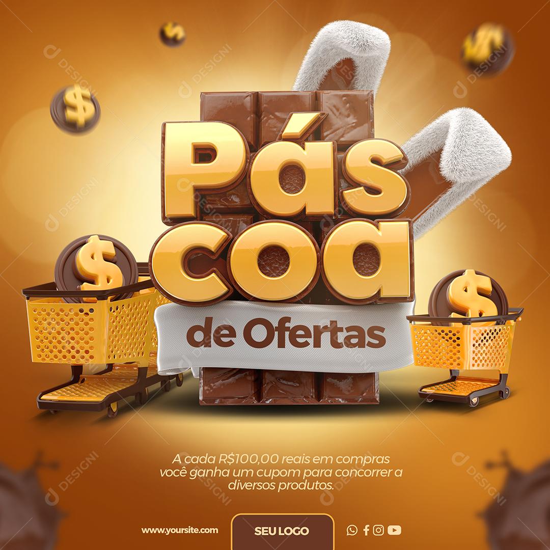 Social Media Páscoa De Ofertas Compras PSD Editável