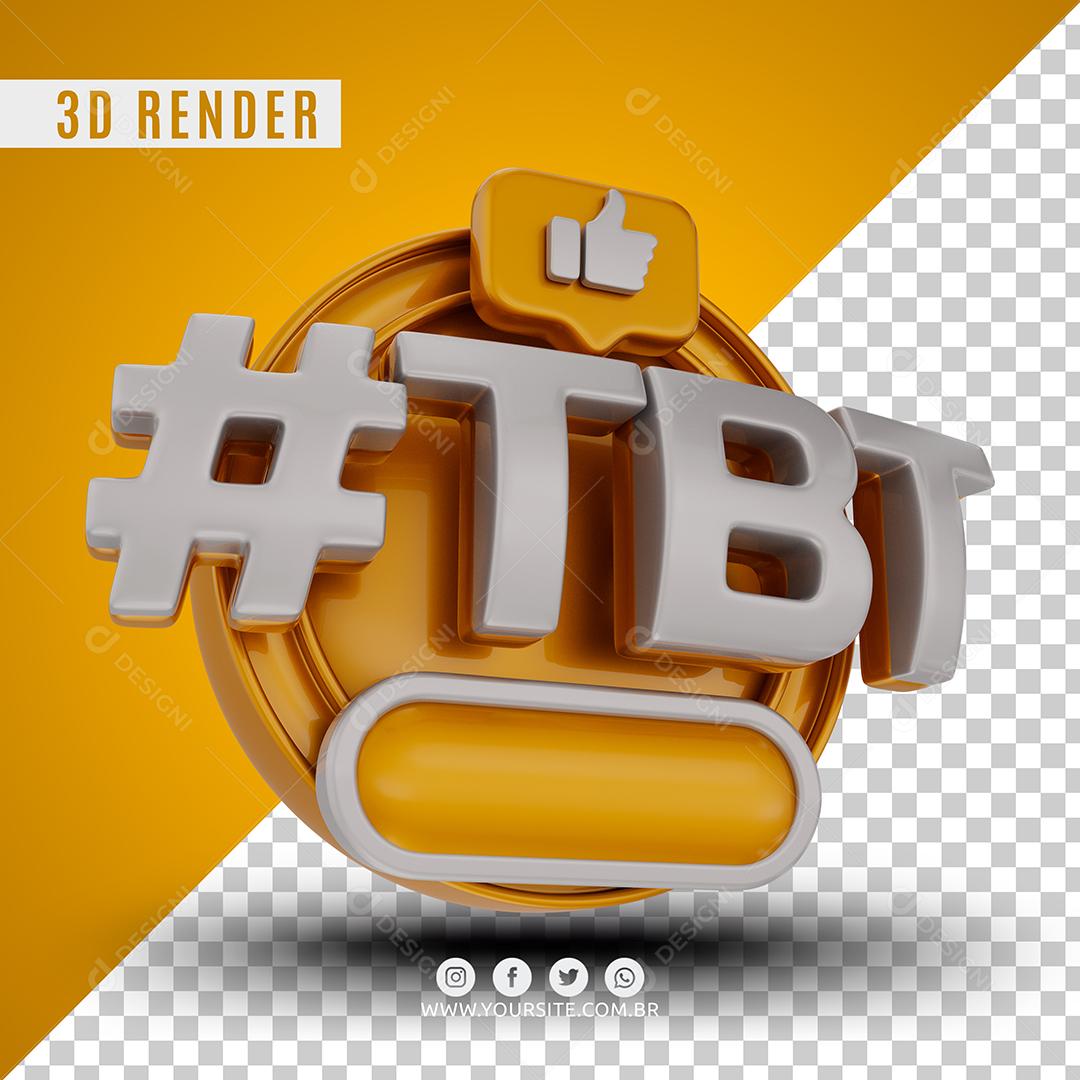 Selo 3D TBT Amarelo Para Composição PSD