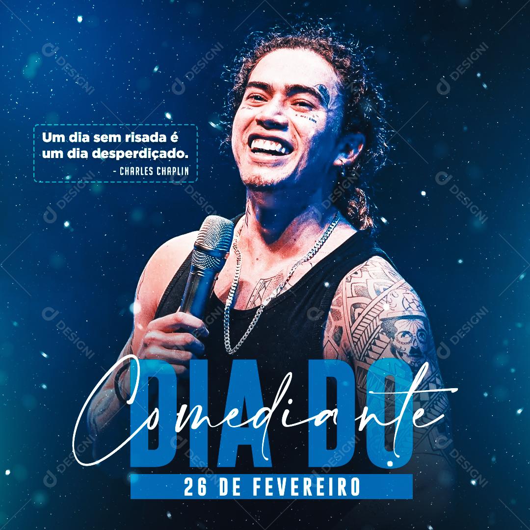 Social Media Dia Do Comediante 26 De Fevereiro PSD Editável