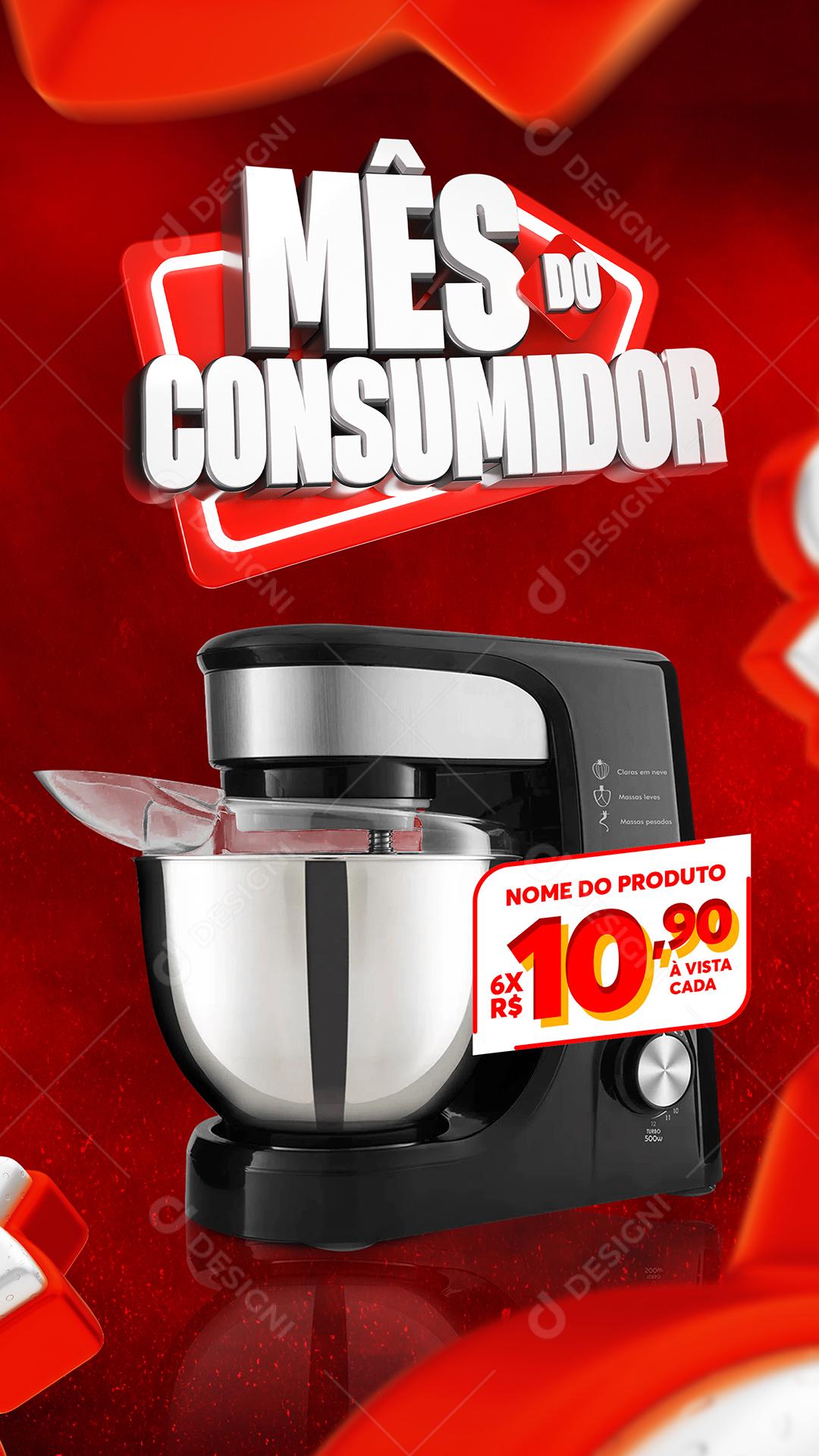 Social Media Mês Do Consumidor eletrodomésticos PSD Editável