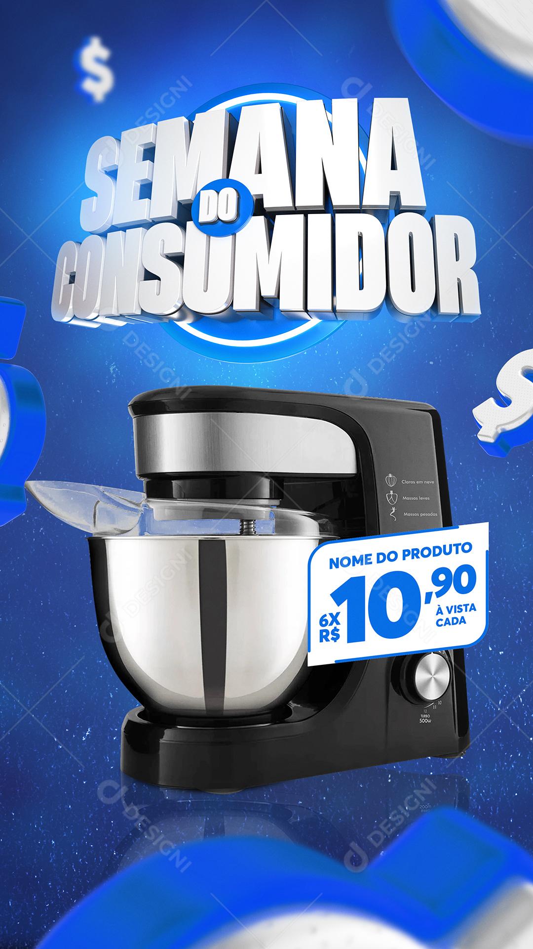 Social Media Semana Do Consumidor eletrodomésticos PSD Editável