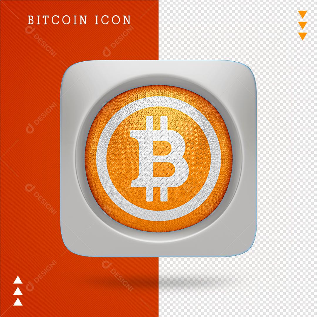 ìcone 3D Bitcoin Elemento Para Composição PNG Transparente Sem Fundo