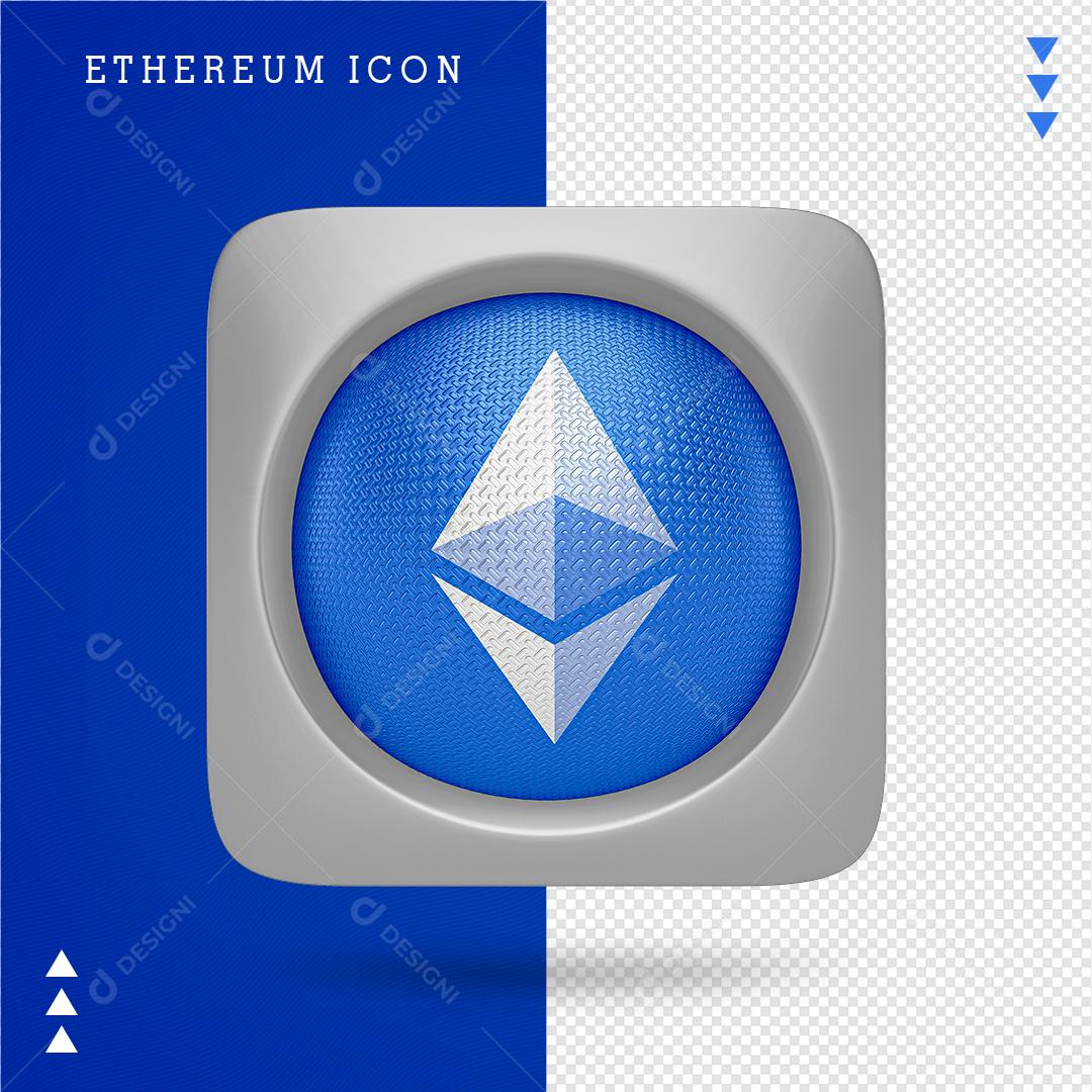 Ícone 3D Ethereum Elemento Para Composição PNG Transparente