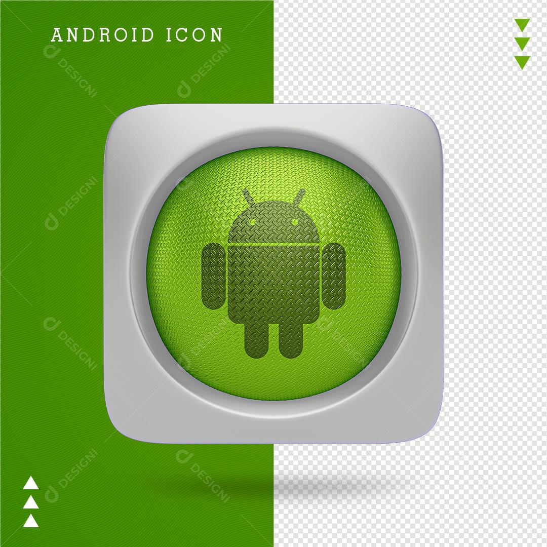 Ícone 3D Android Elemento Para Composição PNG Transparente Sem Fundo