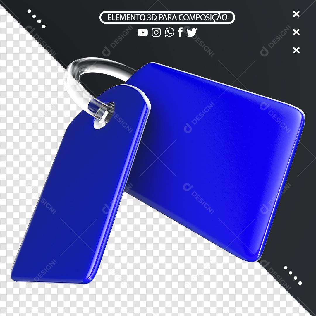 Elemento 3D Etiqueta Para Composição PNG Transparente Sem Fundo