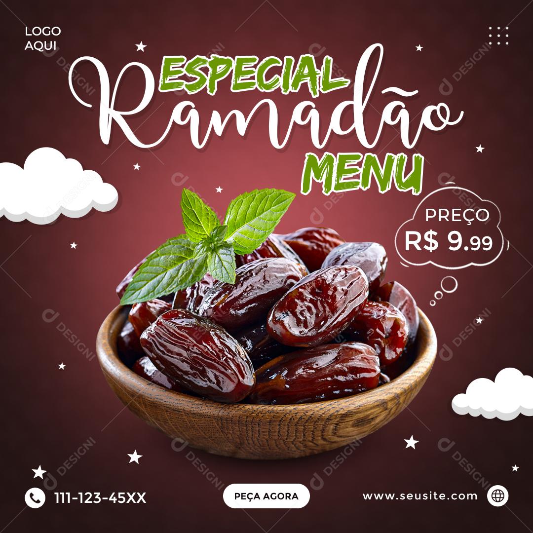 Social Media Especial Ramadão Menu PSD Editável