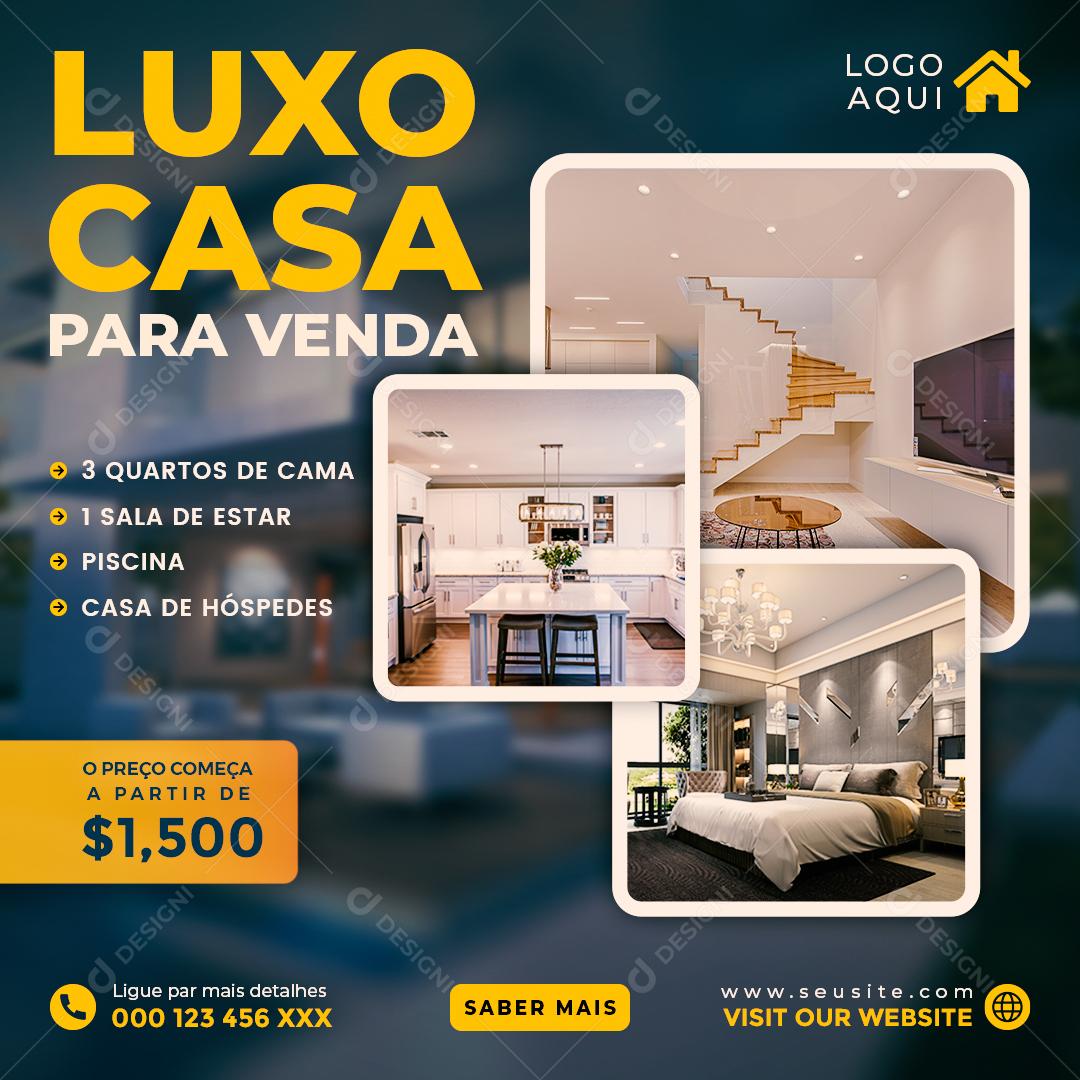 Social Media Luxo Para Venda Imobiliária PSD Editável