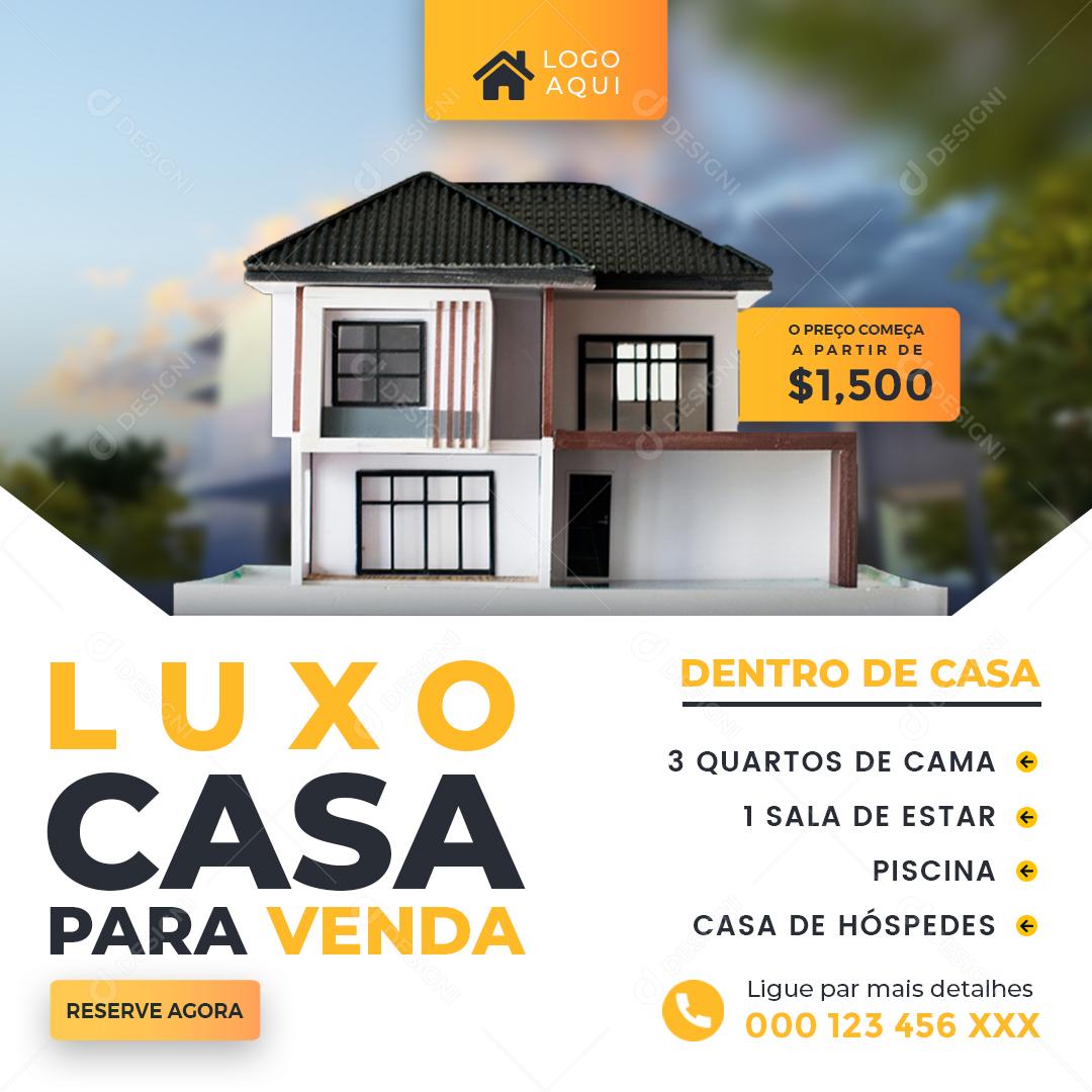 Luxo Para Venda Imobiliária Social Media PSD Editável