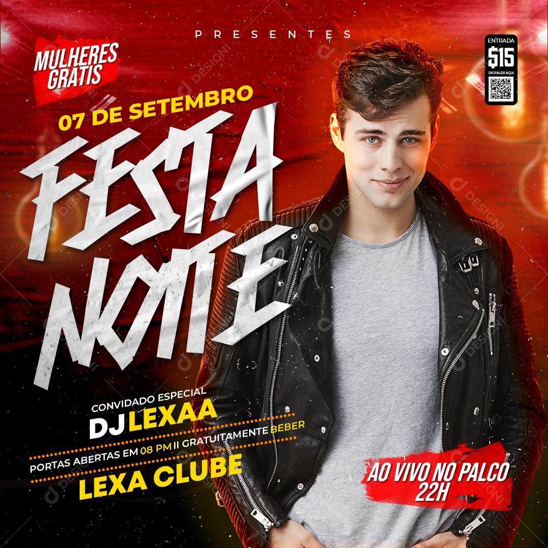 Flyer Sábado Noite e Show Social Media PSD Editável