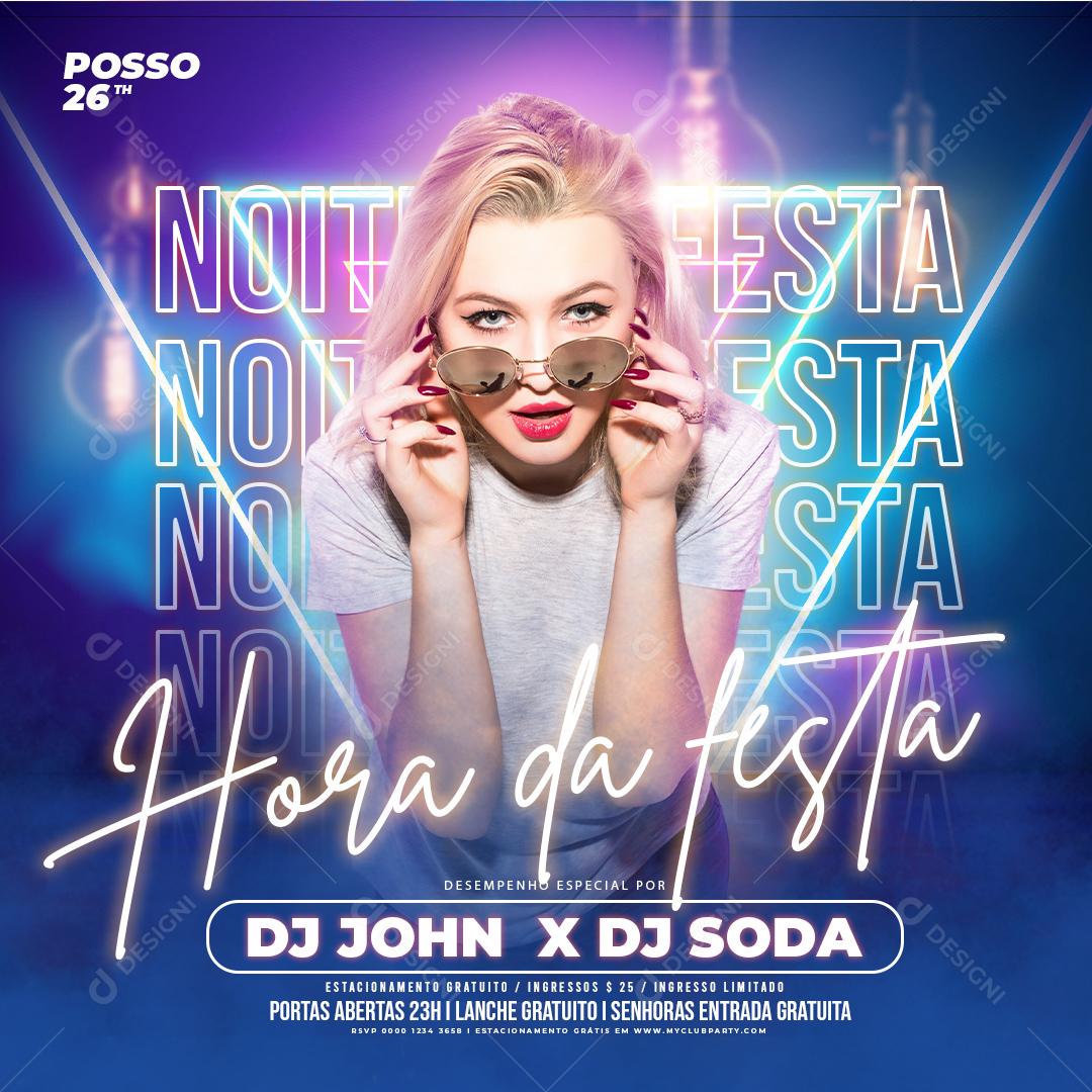 Flyer Sábado Noite e Show Social Media PSD Editável