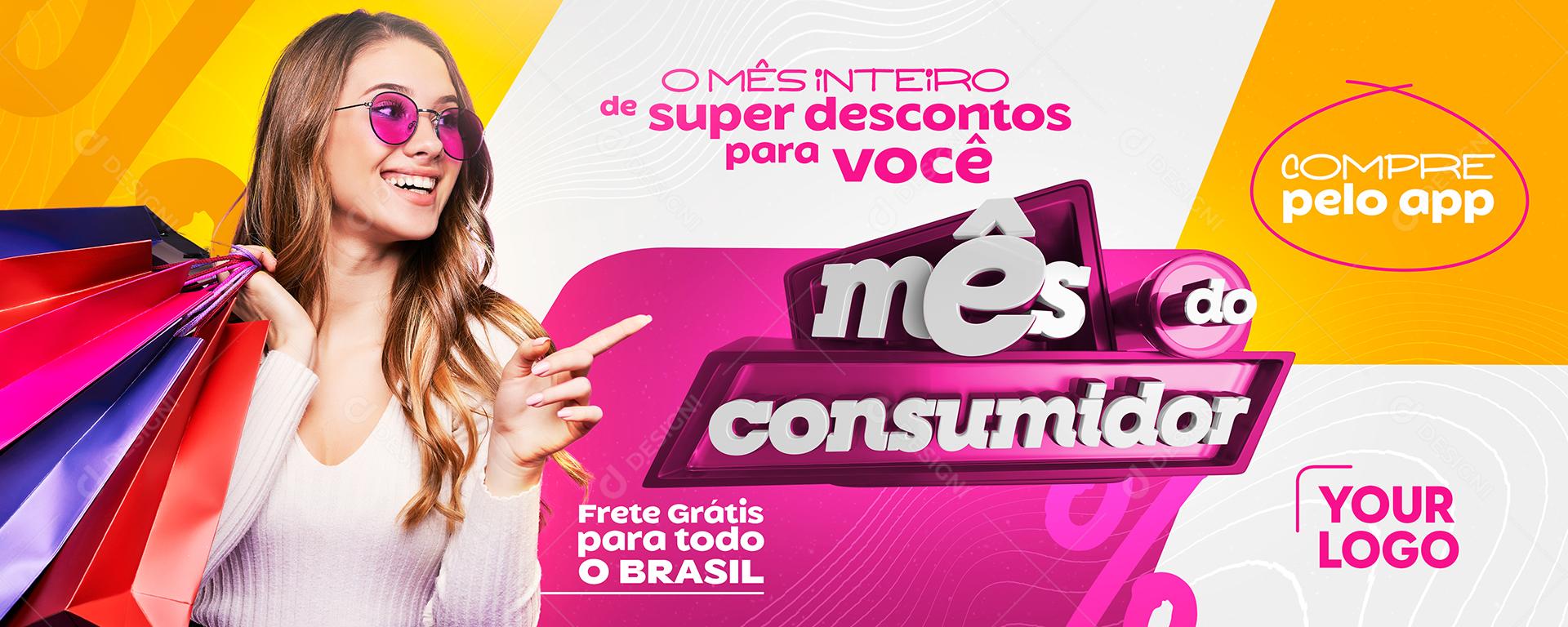 Social Media Mês Do Consumidor O Mês Inteiro de super descontos Lojas PSD Editável