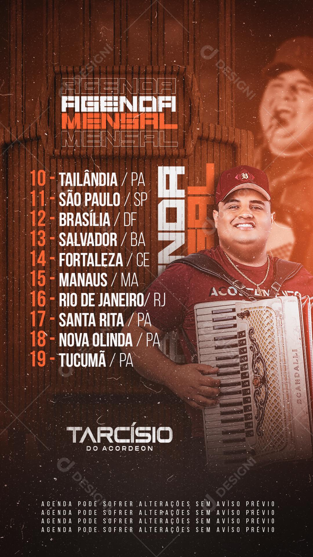Flyer Show Agenda Tarcísio do Acordeon Social Media PSD Editável