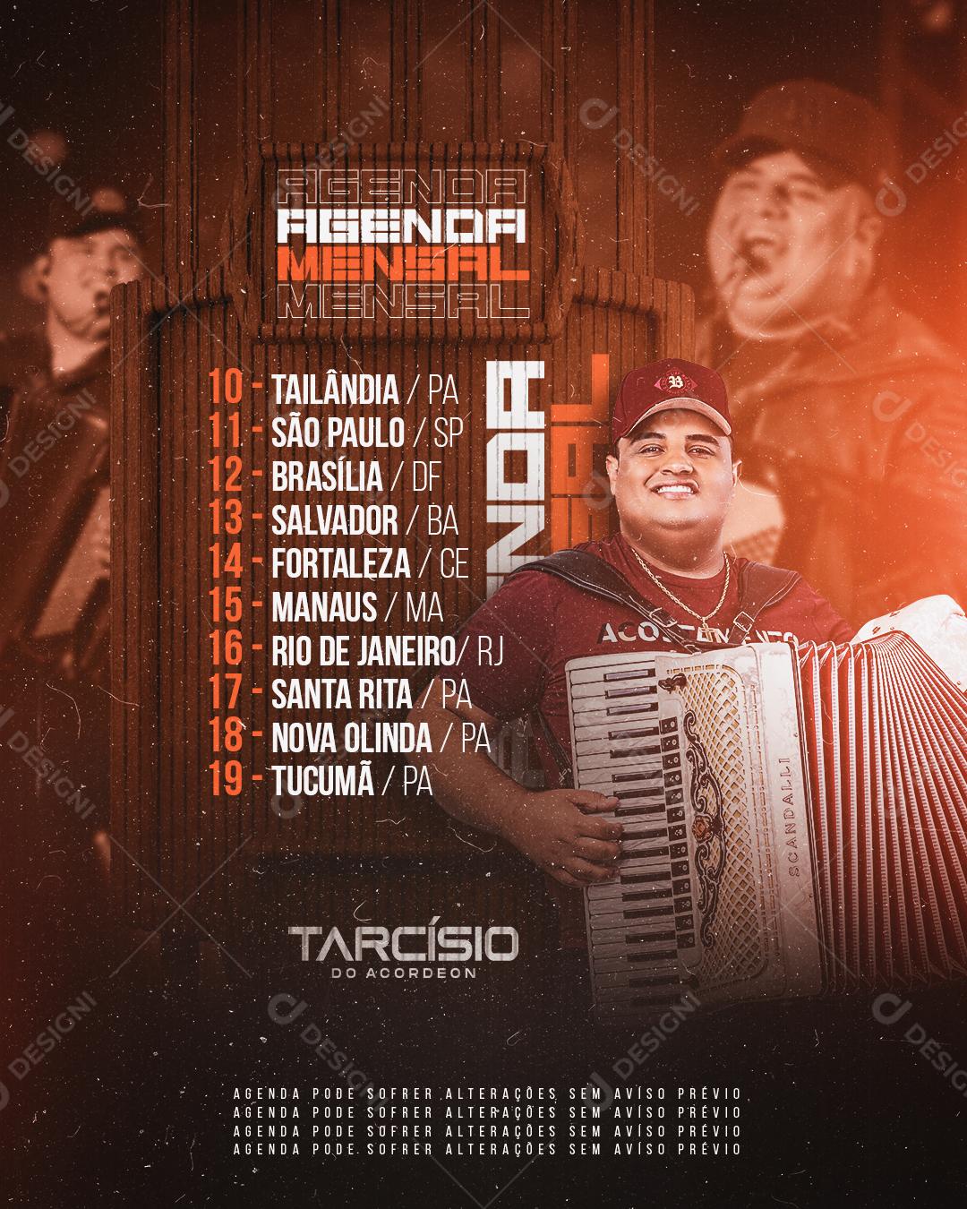 Flyer Show Agenda Tarcísio do Acordeon Social Media PSD Editável