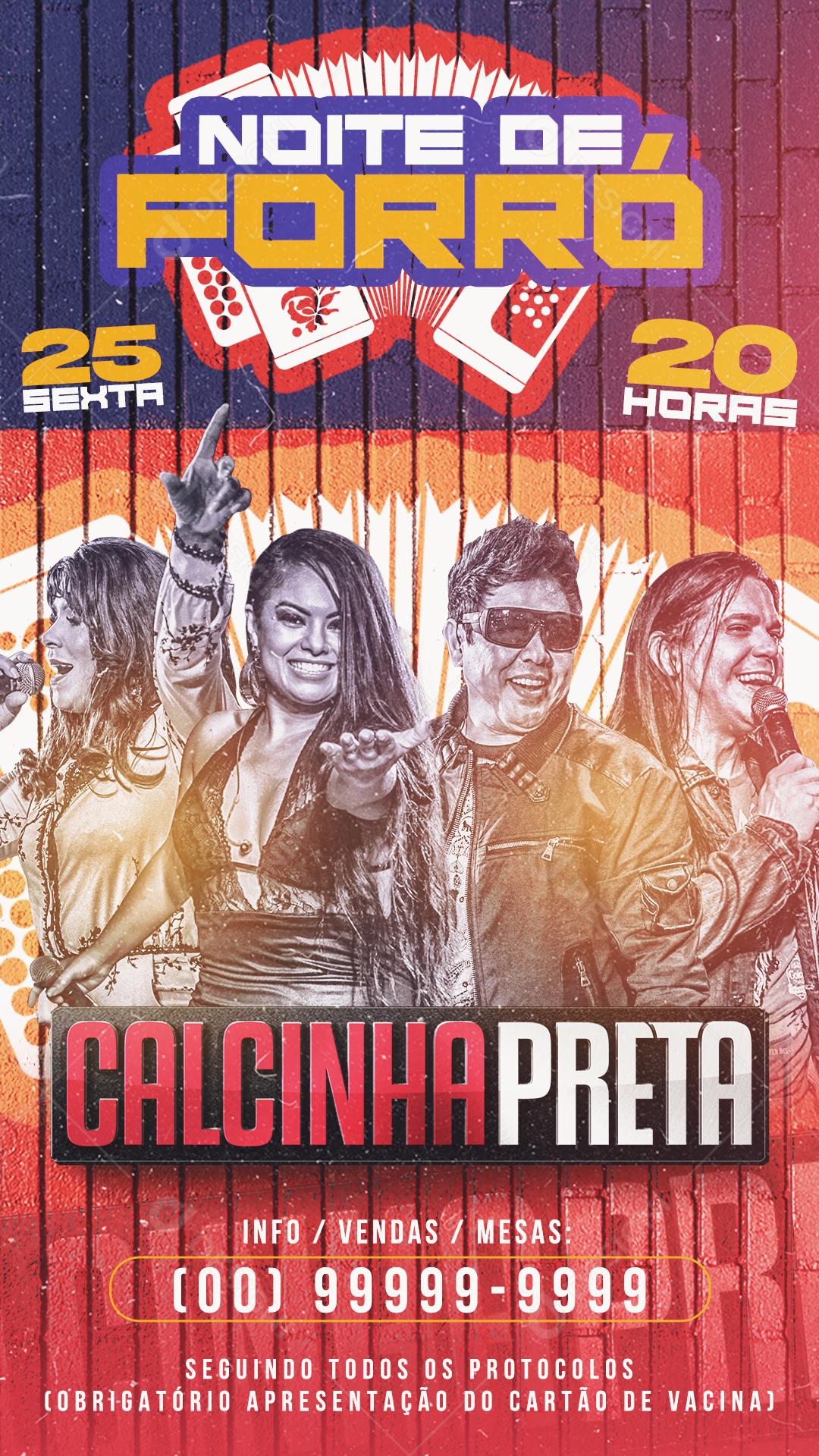 Flyer Noite De Forró Calcinha Preta Social  Media PSD Editável