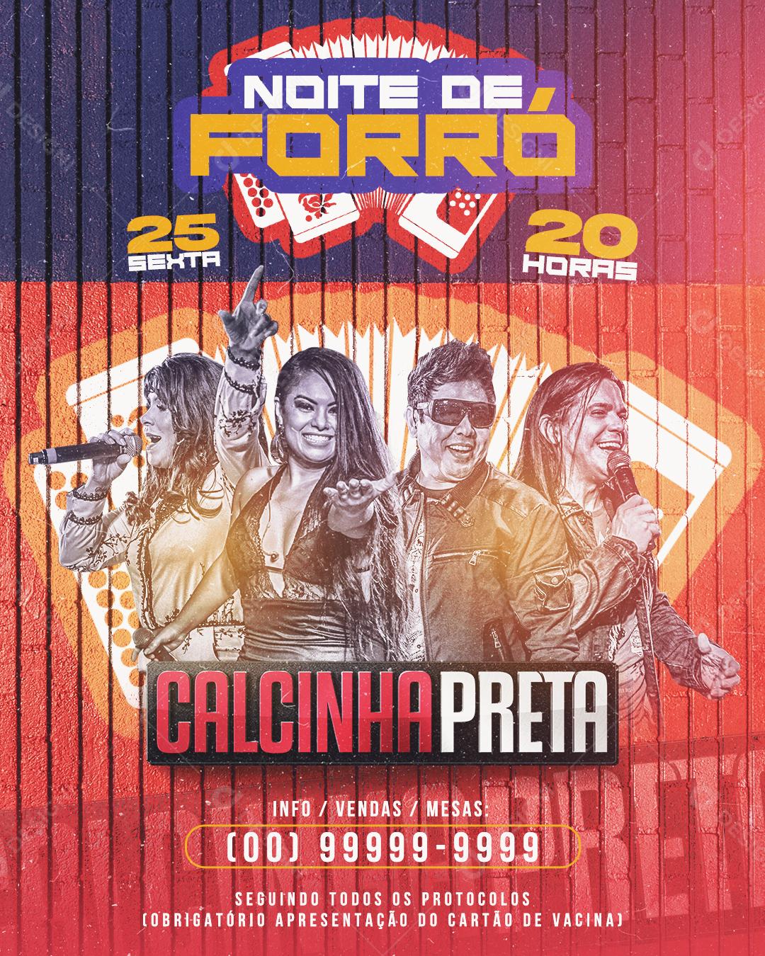 Flyer Noite De Forró Calcinha Preta Social  Media PSD Editável
