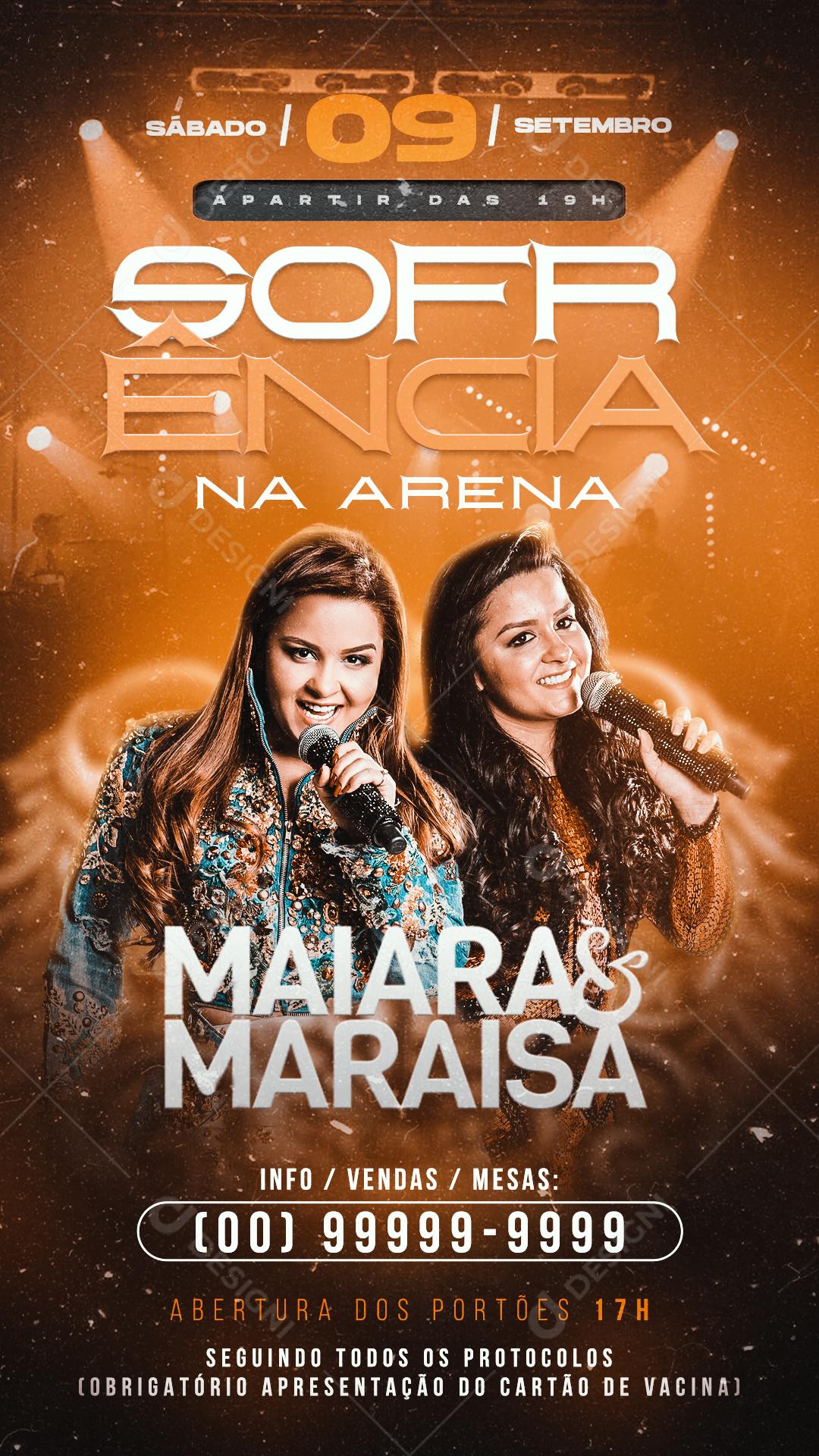 Flyer Sofrencia Na Arena Maiara E Maraisa Social Media PSD Editável