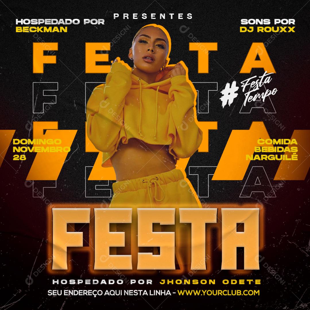 Social Media Party Agendas Flyers Editable PSD