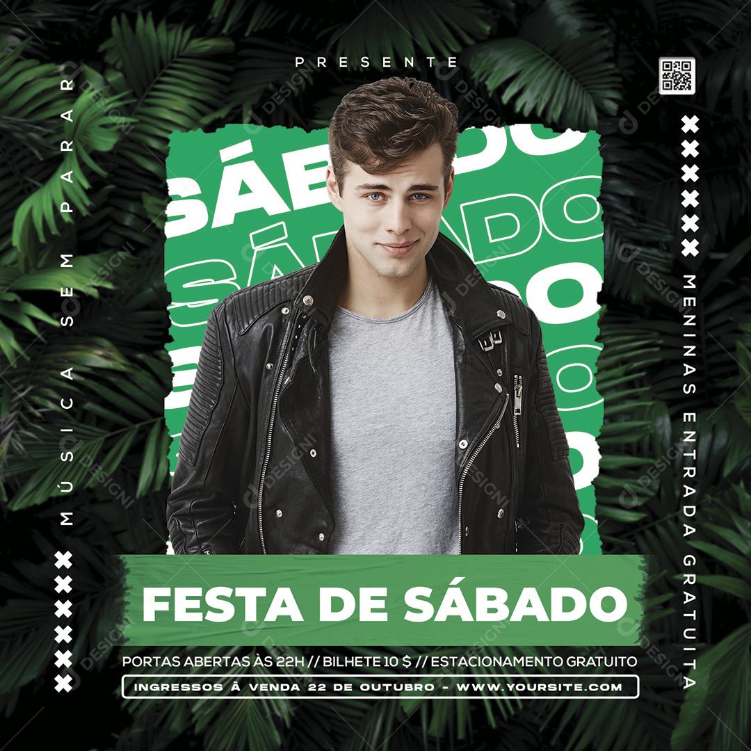 Festa De Sábado Agenda Social Media Flyers PSD Editável