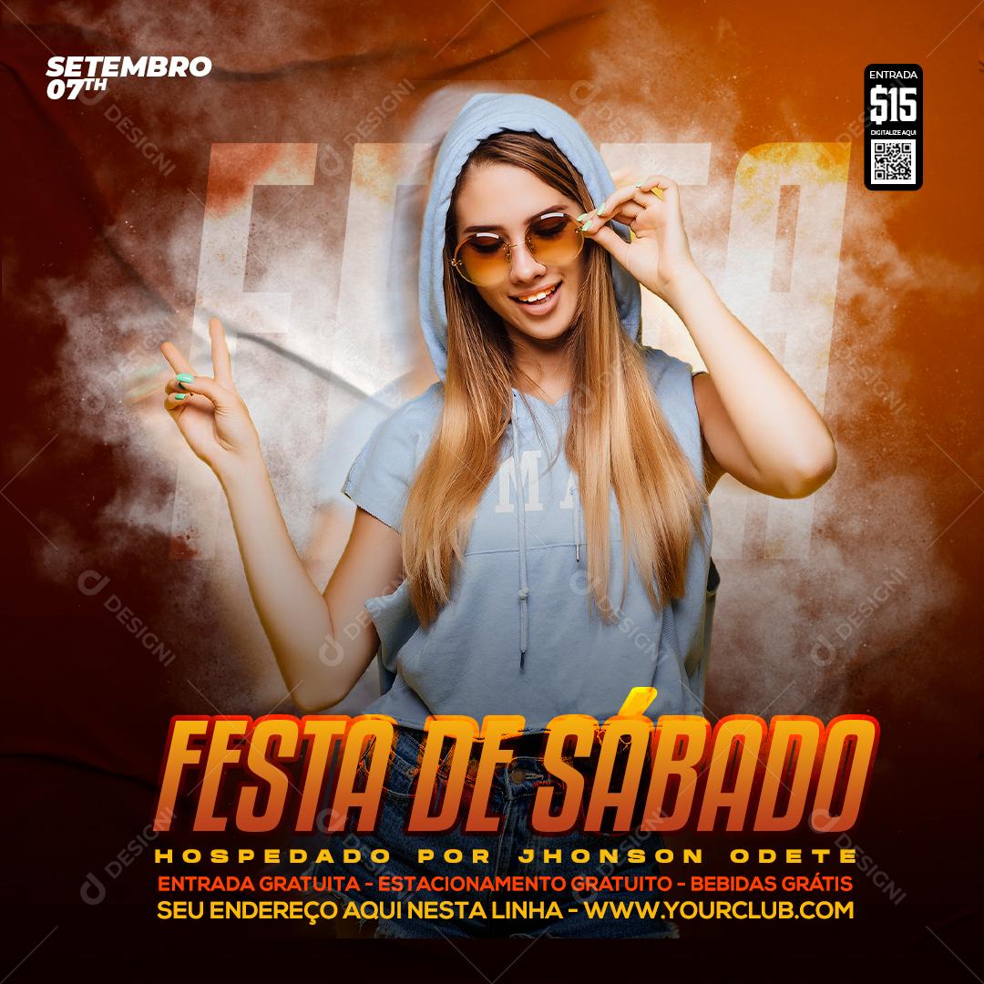 Social Media Festa De Sábado Agenda Flyers PSD Editável