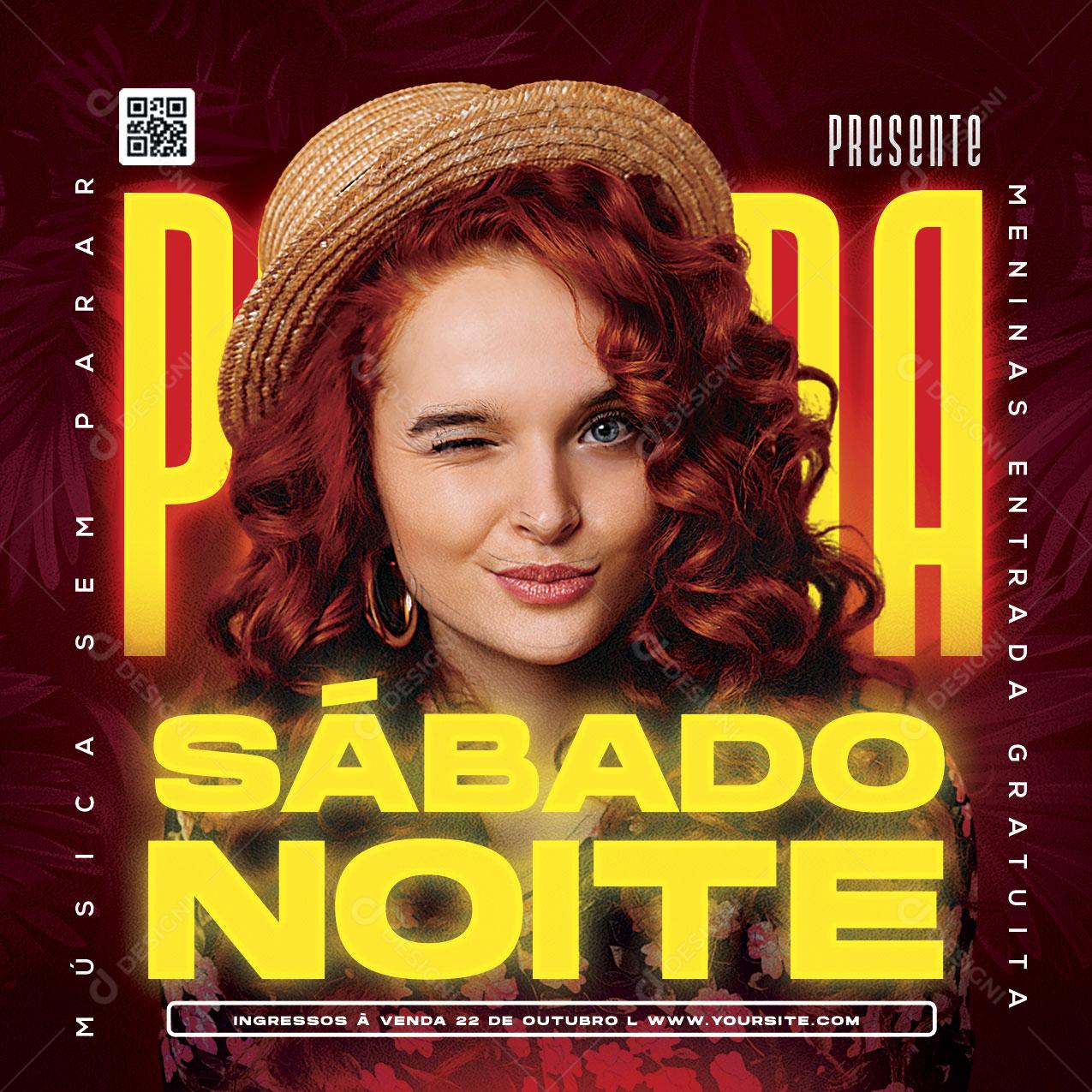 Social Media Sábado Noite Agendas Flyers PSD Editável