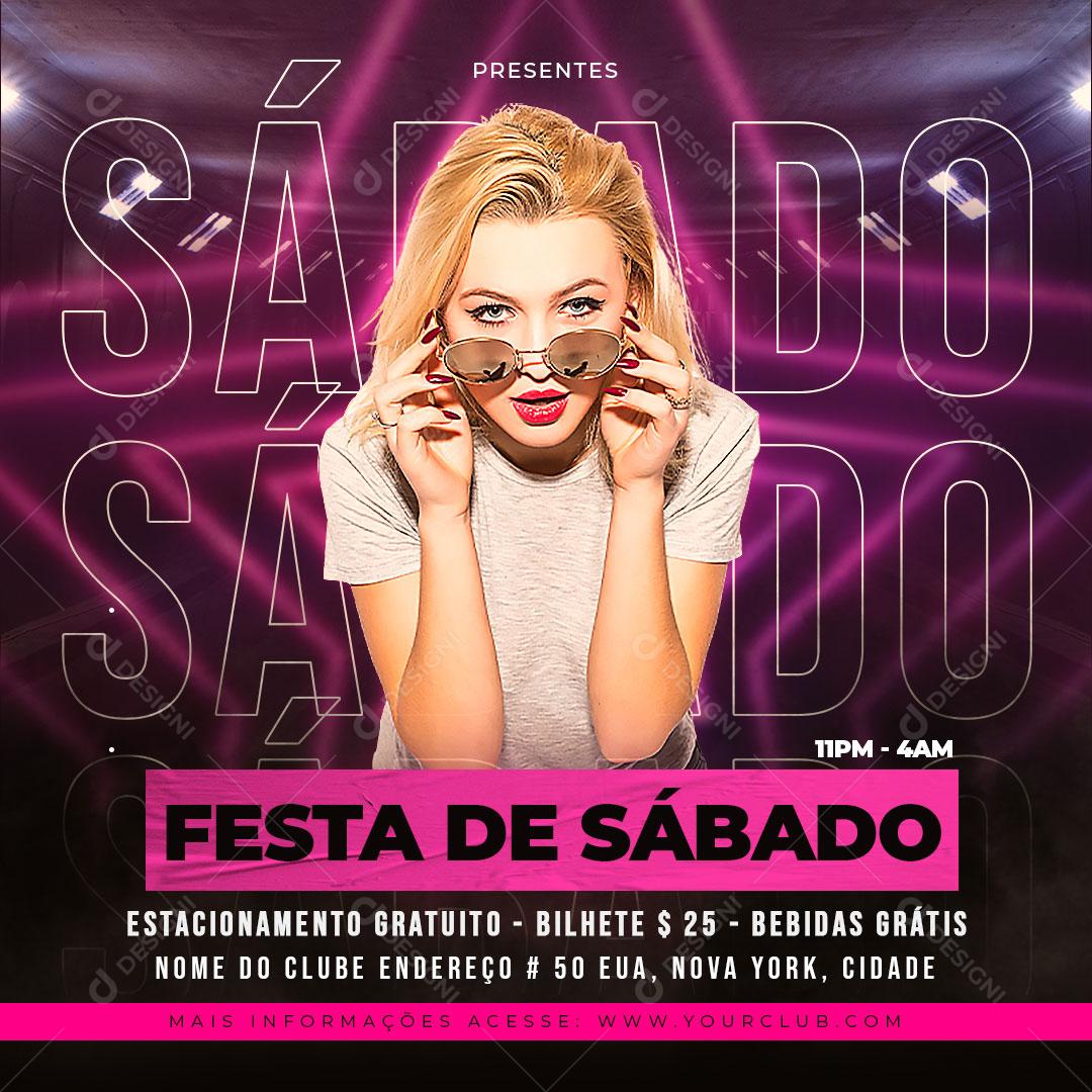 Social Media Festa De Sábado Agendas Flyers PSD Editável