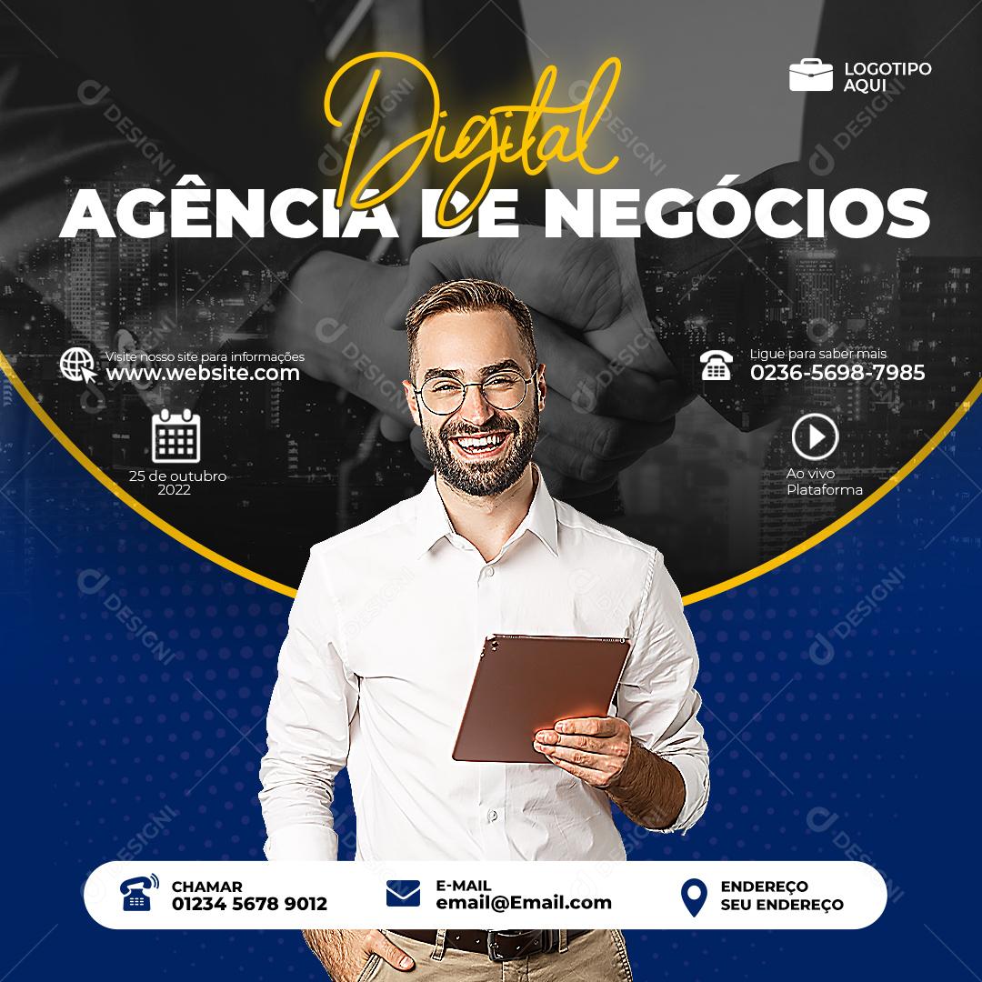 Social Media Agência De Negócios Digital PSD Editável